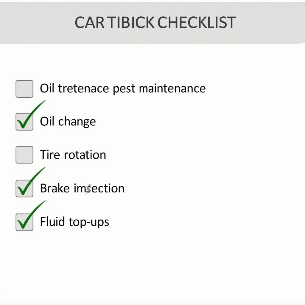 Routine car maintenance checklist