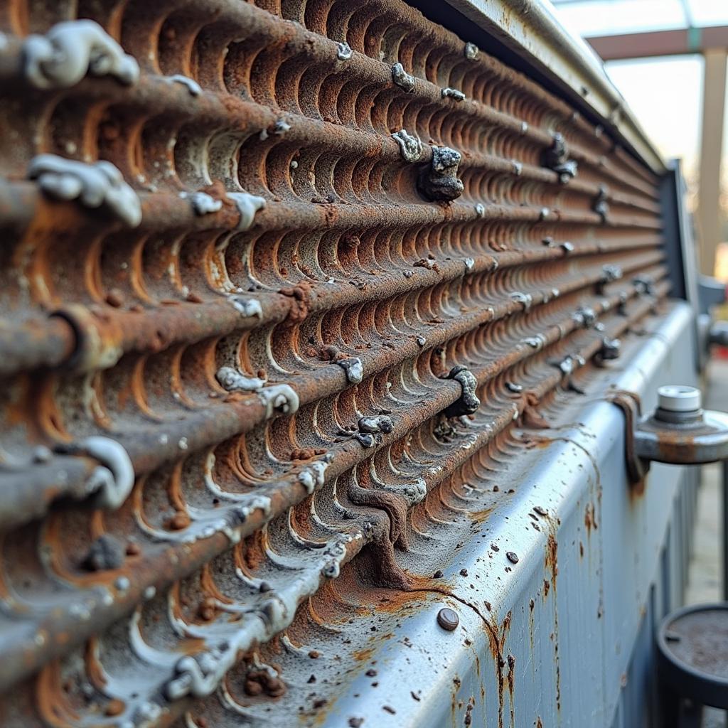 Close-up of a Rusty Radiator