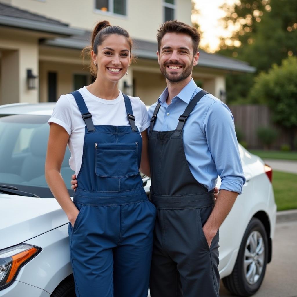 Satisfied Customer with Their Repaired Car