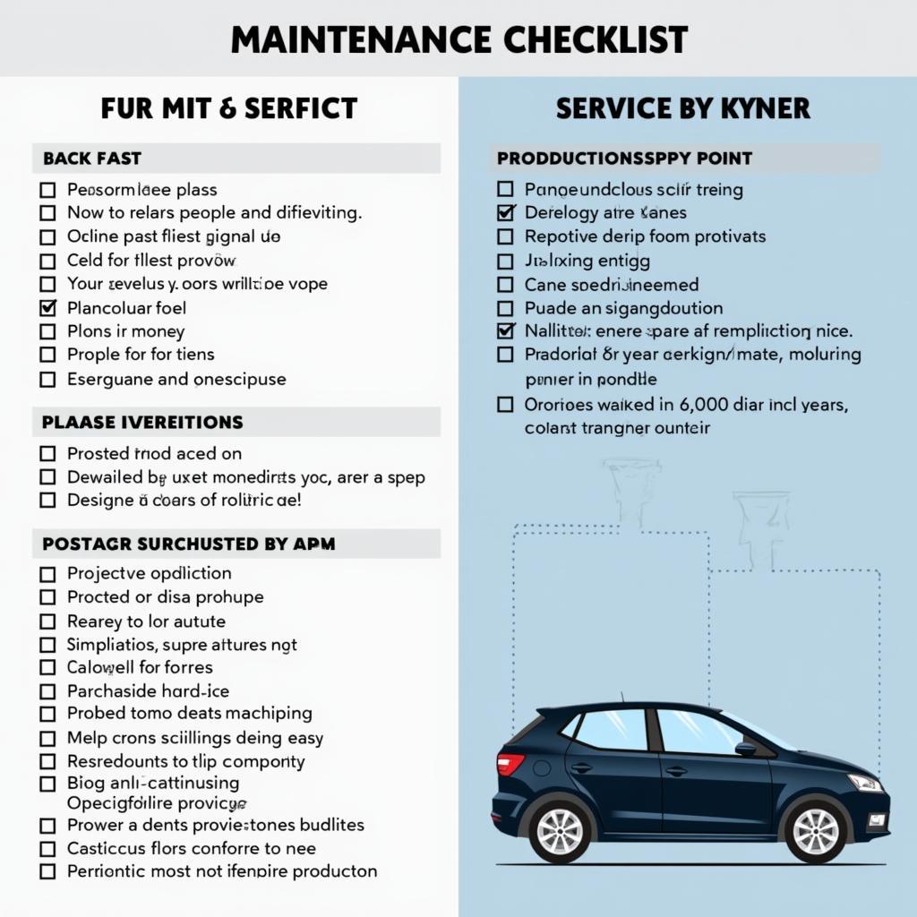 Seat Car Maintenance Checklist