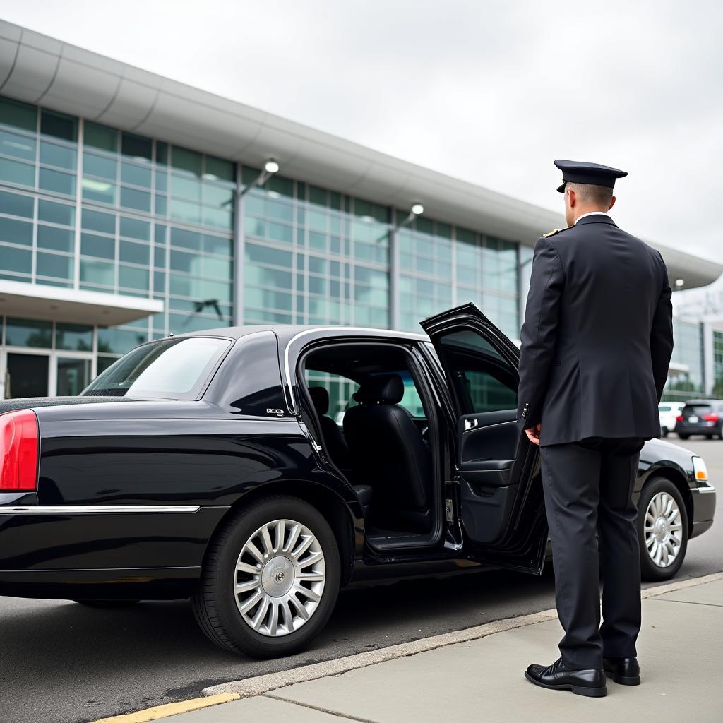 Luxurious Town Car Awaiting Passenger at Seattle Airport