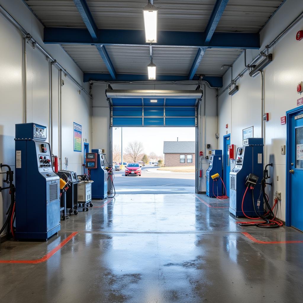 Self-service car wash in Aurora, Colorado with various wash bays and equipment