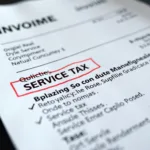 Car maintenance invoice with highlighted service tax section