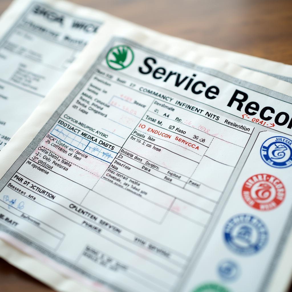 Skoda service record document