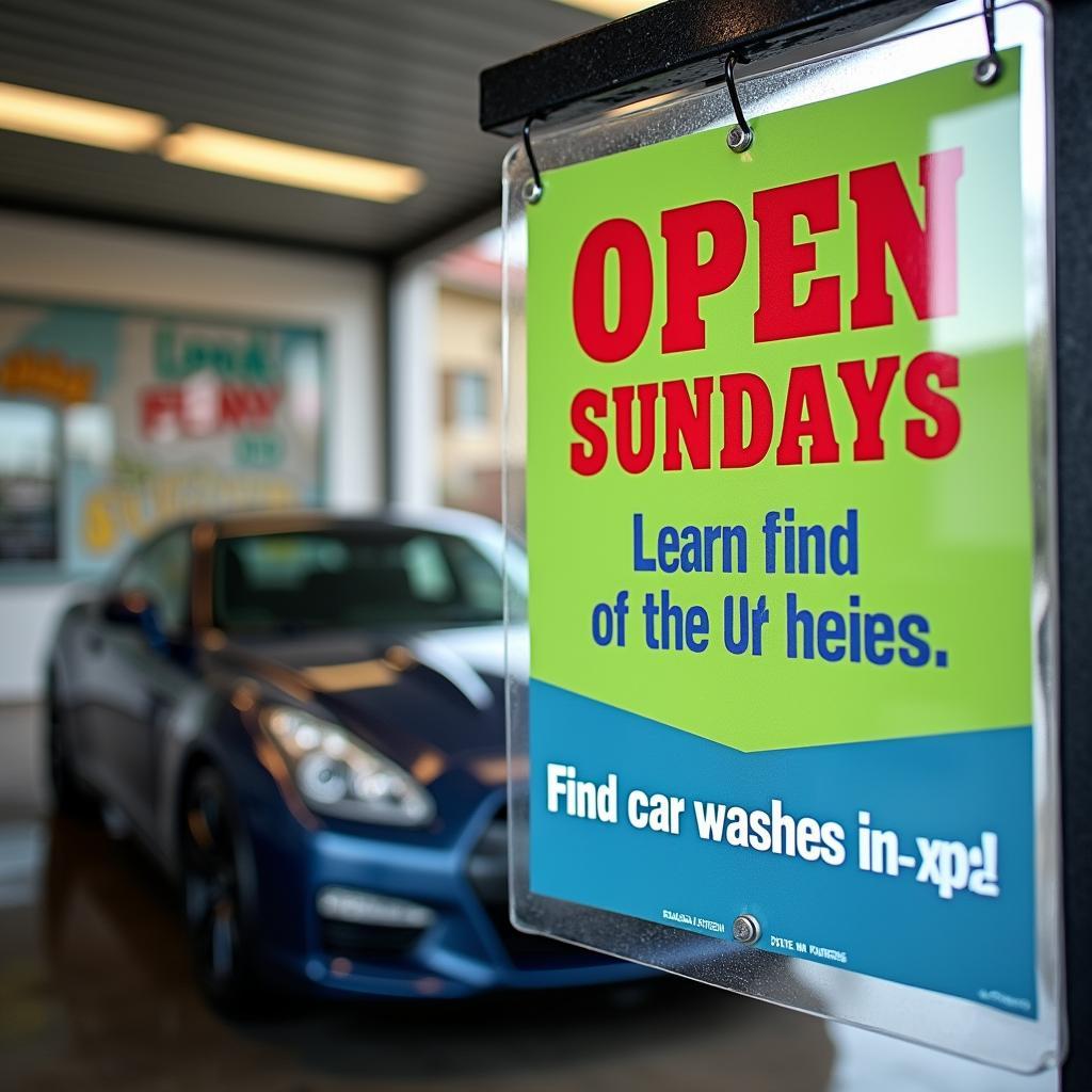 Open Sunday Car Wash Sign