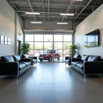 Modern and comfortable waiting area at a Suzuki service center