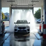 Touchless Car Wash System at a Busy Service Station