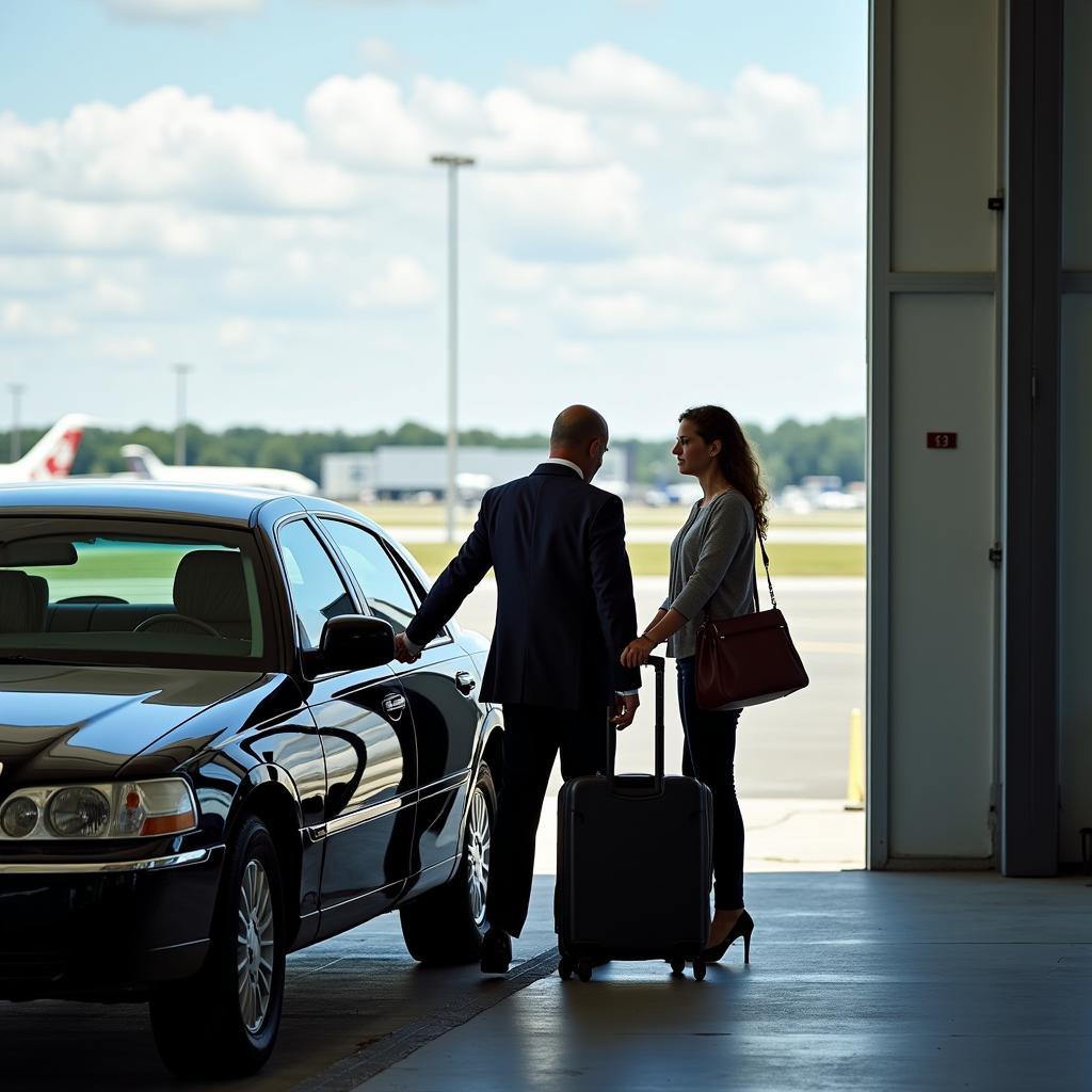 Town Car Drop Off at Sanford Airport Departure Area