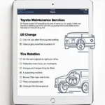 Toyota Car Service Checklist