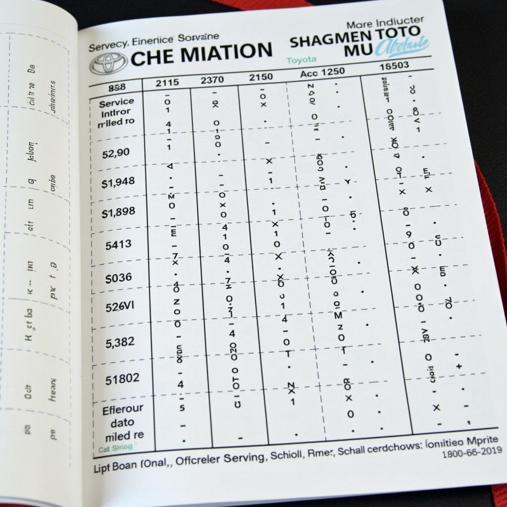 Toyota Car Service Record Book