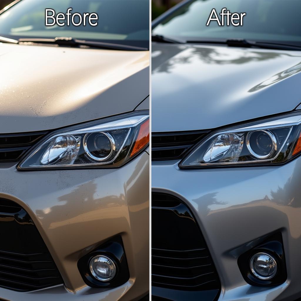 Toyota Car Wax Polish Before and After