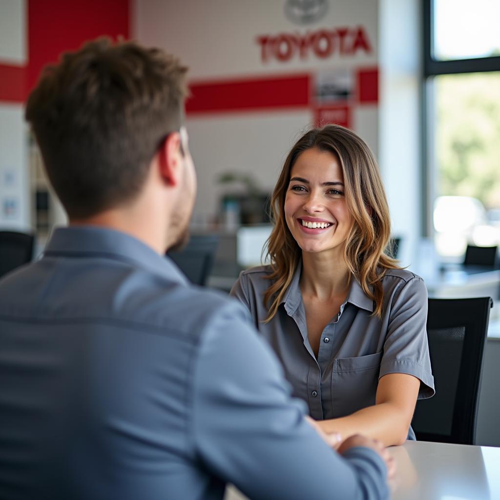 Customer service representative at Toyota service centre in Noida