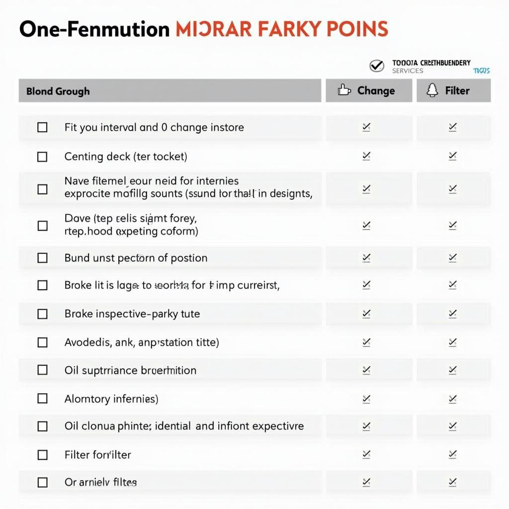 Toyota Innova Service Checklist