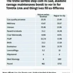 Toyota Liva car service costs visualized