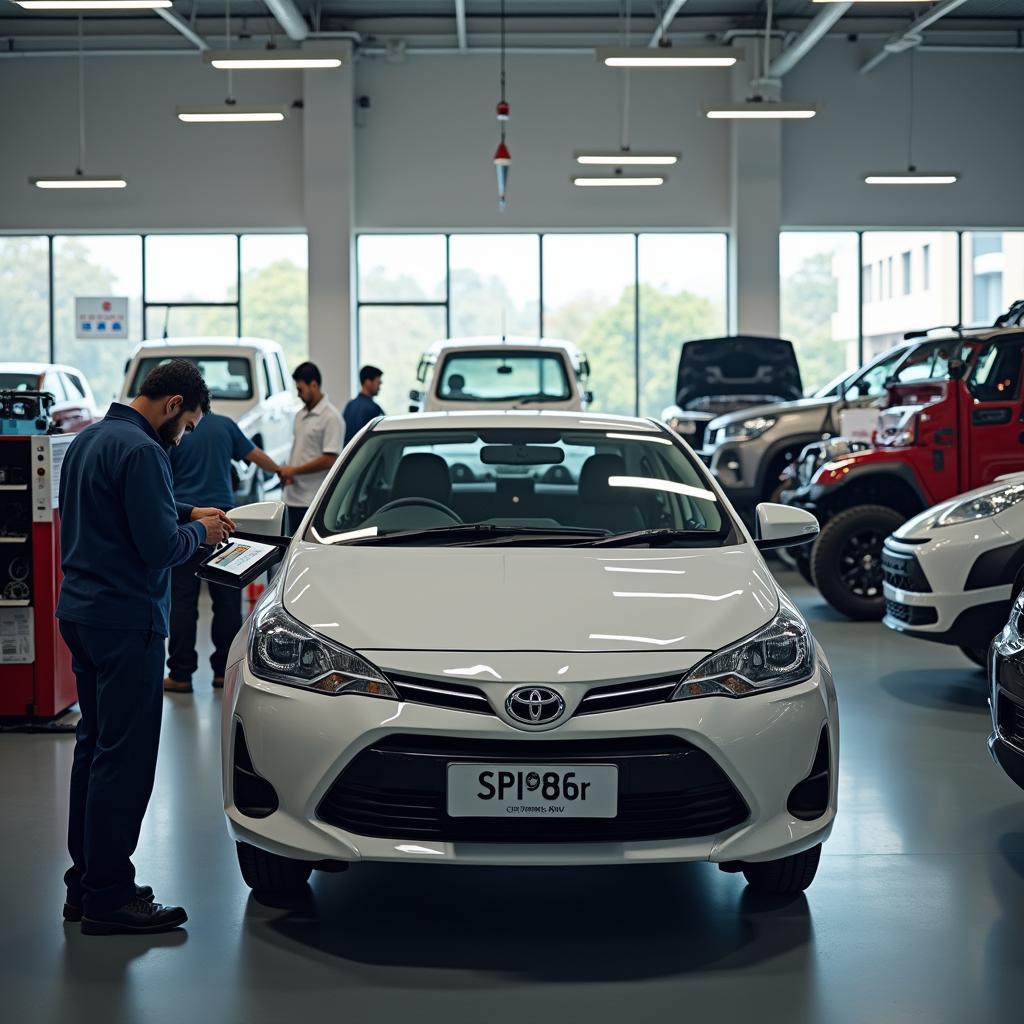 Modern Toyota Service Center in Bangalore