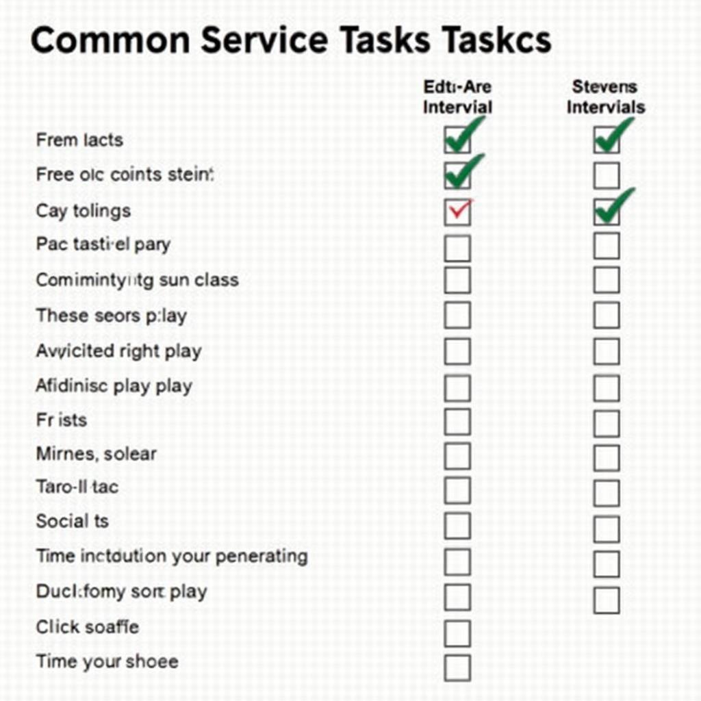 Toyota Service Checklist