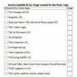 Toyota Service Checklist