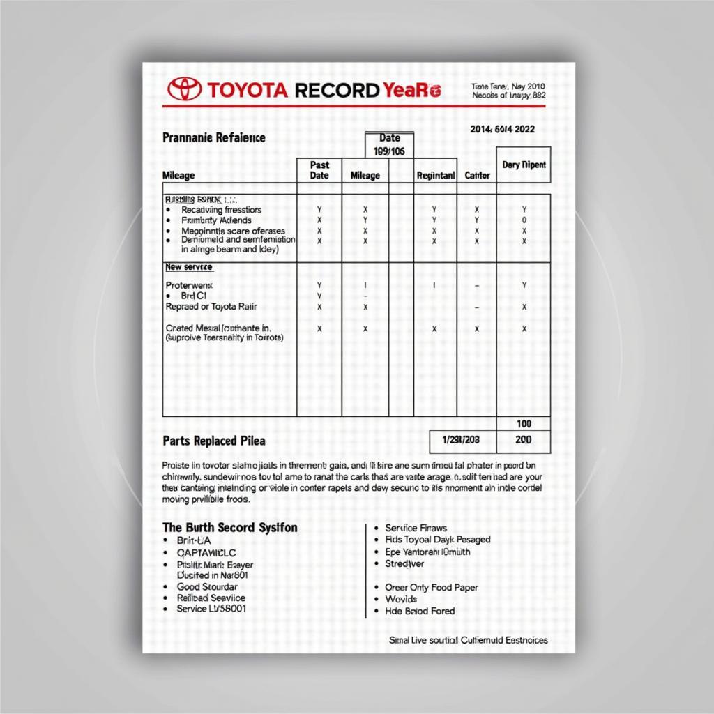 Toyota Service Record