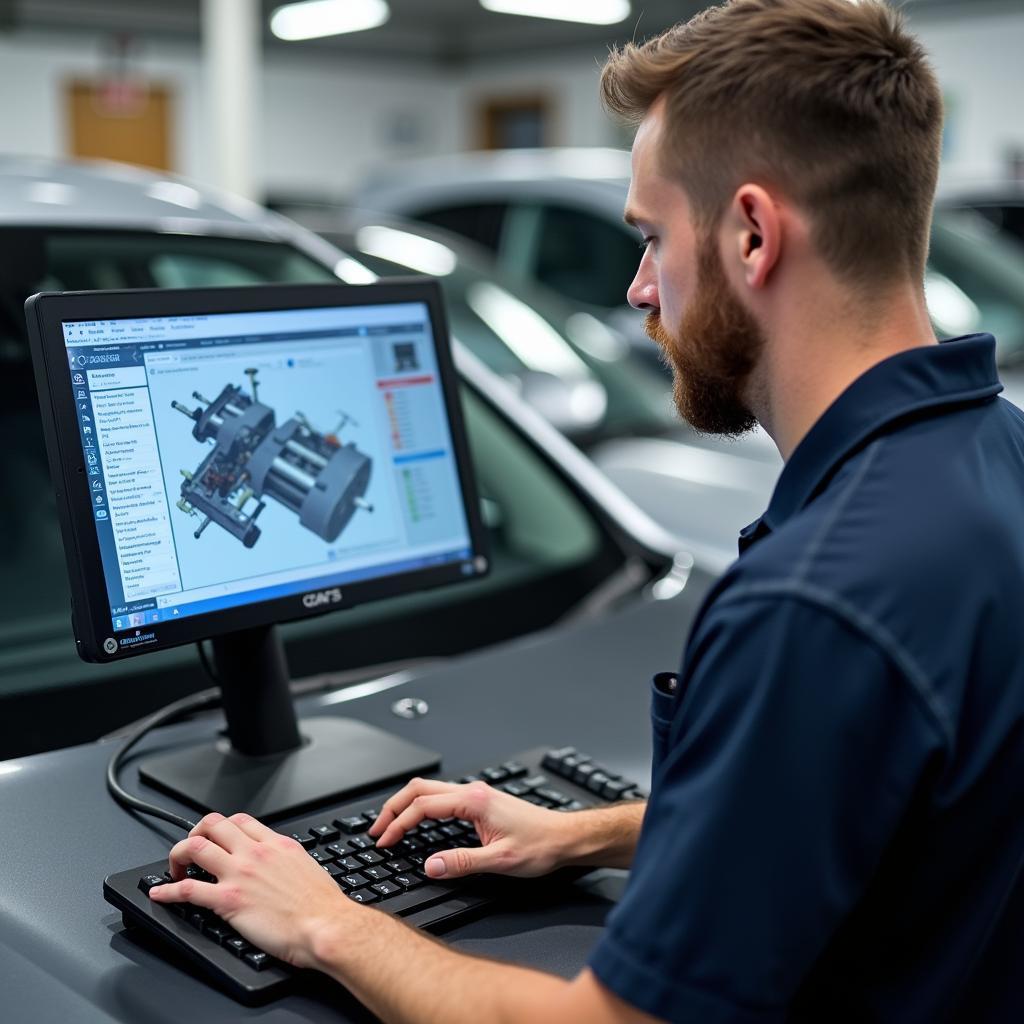 Twickenham Car Service Technician Performing Diagnostics