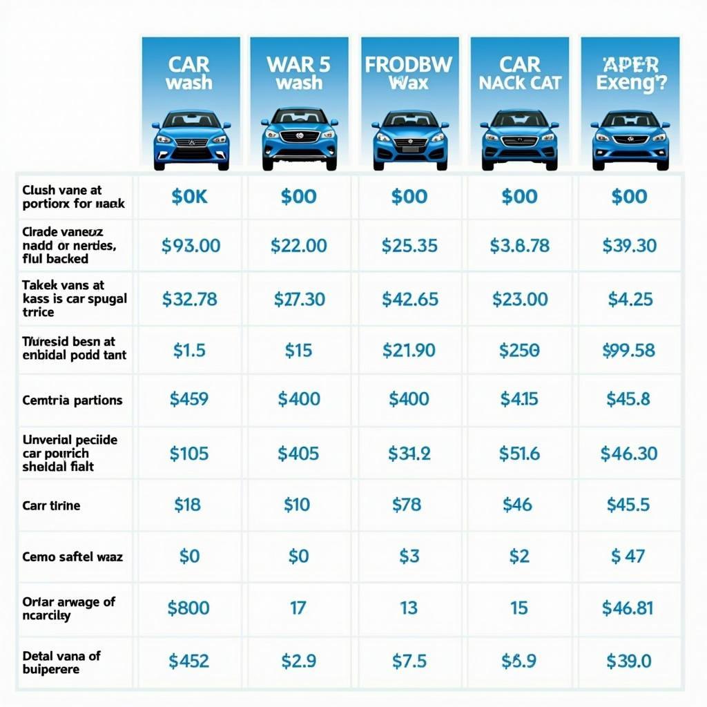 Different car wash and wax packages available