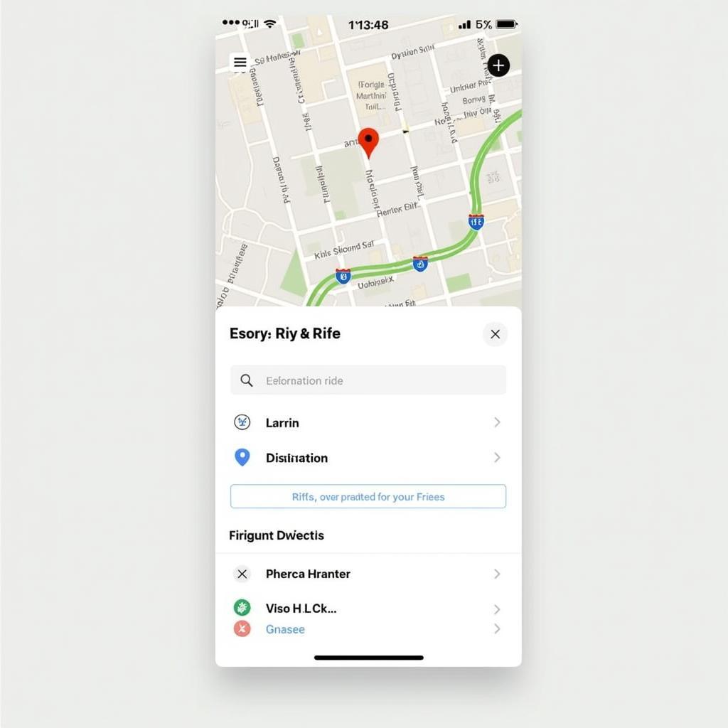 Uber App Interface for Booking a Ride