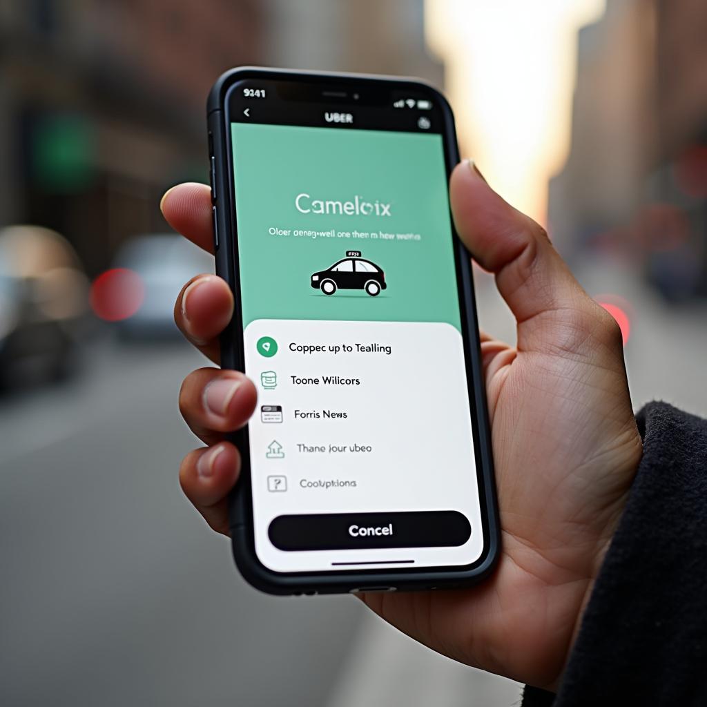 Completing the Uber Application on a Mobile Phone