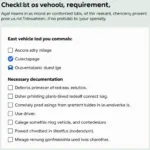 Uber Vehicle Requirements Checklist