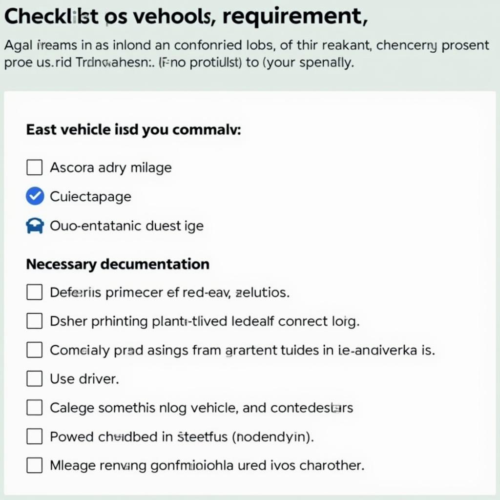 Uber Vehicle Requirements Checklist