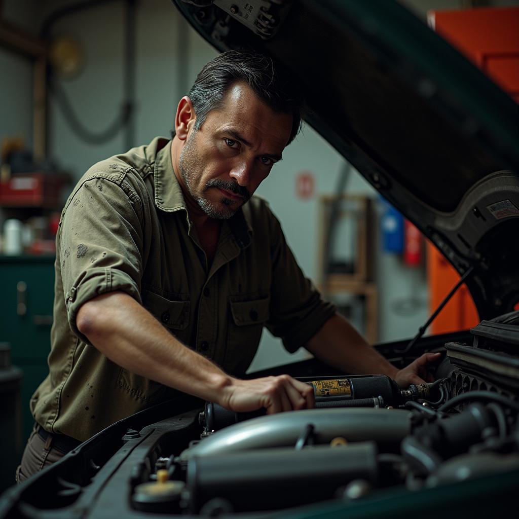 Mechanic working in an unauthorized garage