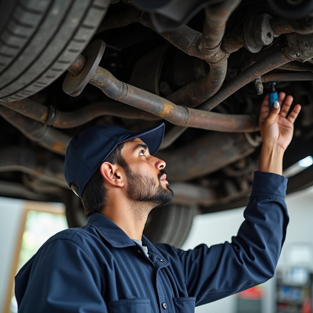 Experienced Mechanic Performing Used Car Inspection in Kolkata