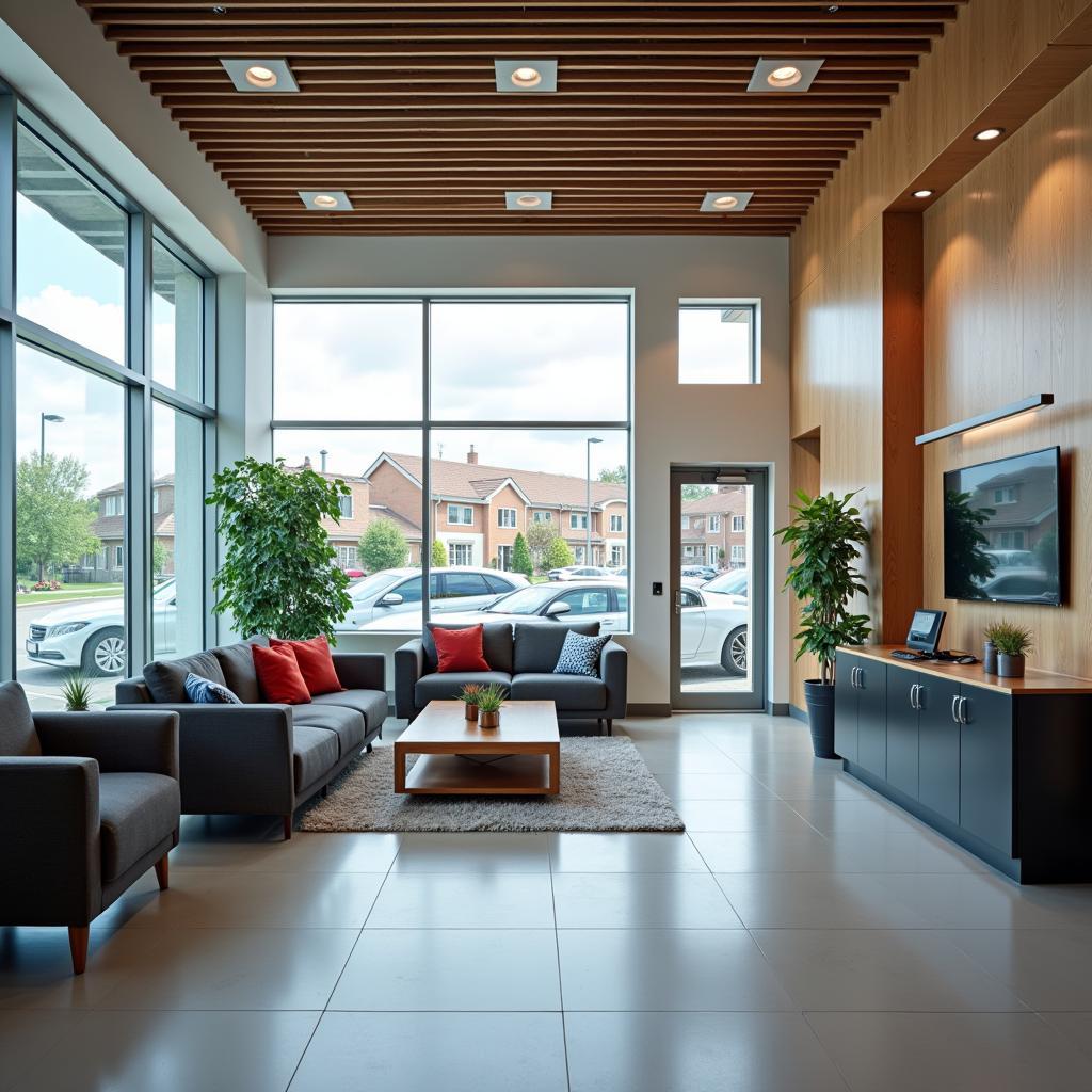 Comfortable waiting area in a Watford car service center