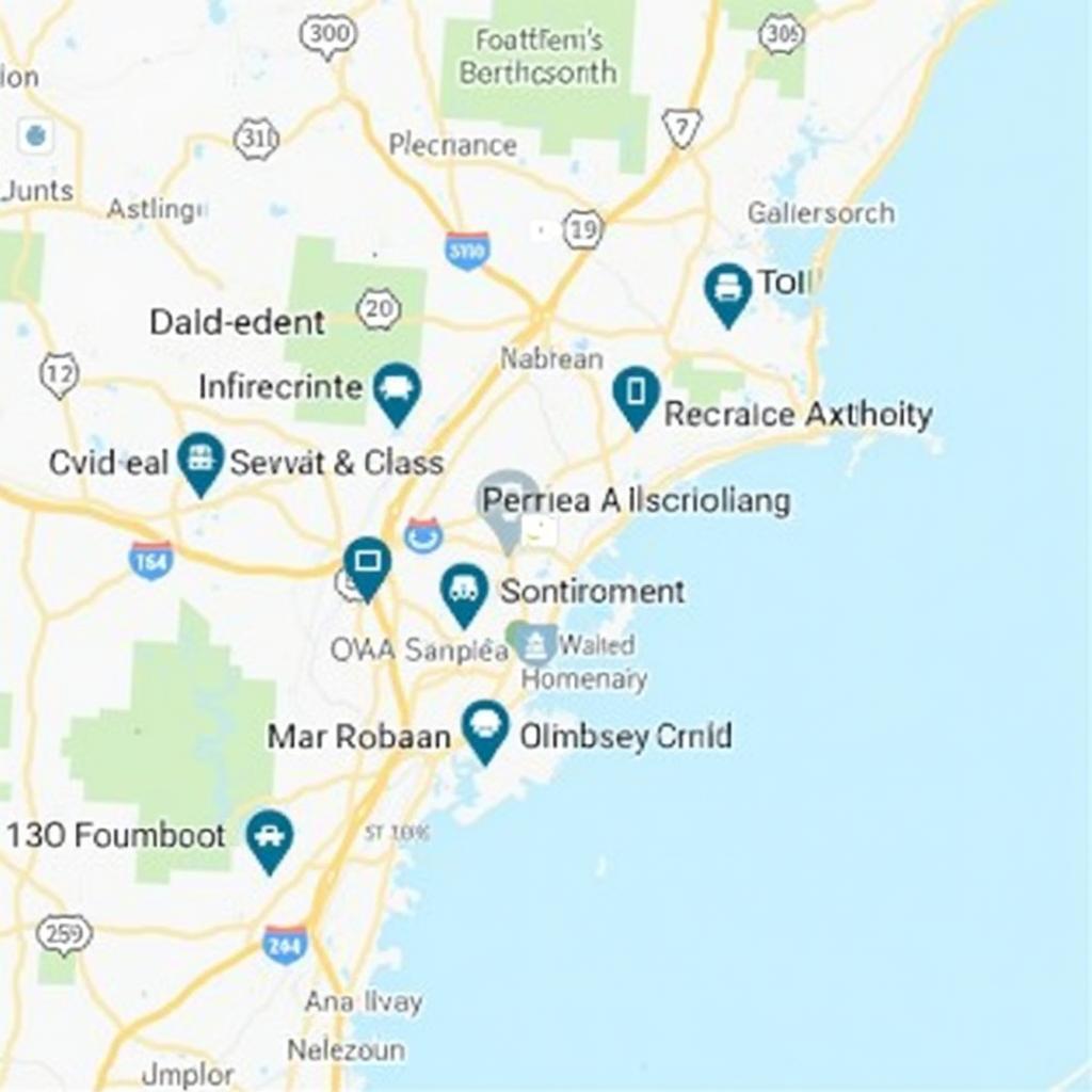 Car service locations in Westford MA map