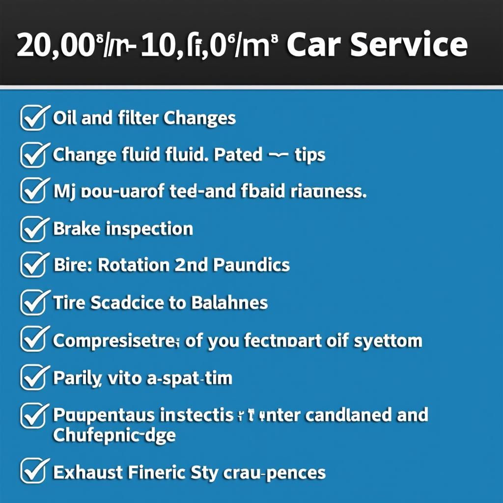 10,000km Car Service Checklist