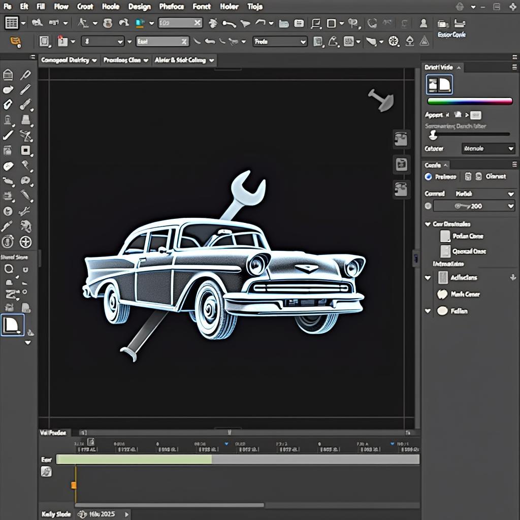 3D Car Service Logo Design Process in Software