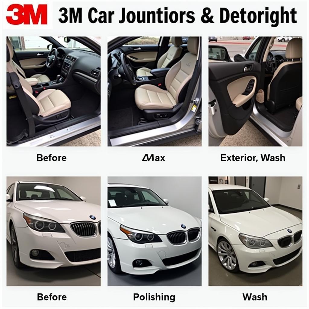 3M Car Detailing Process Showing Interior and Exterior Cleaning