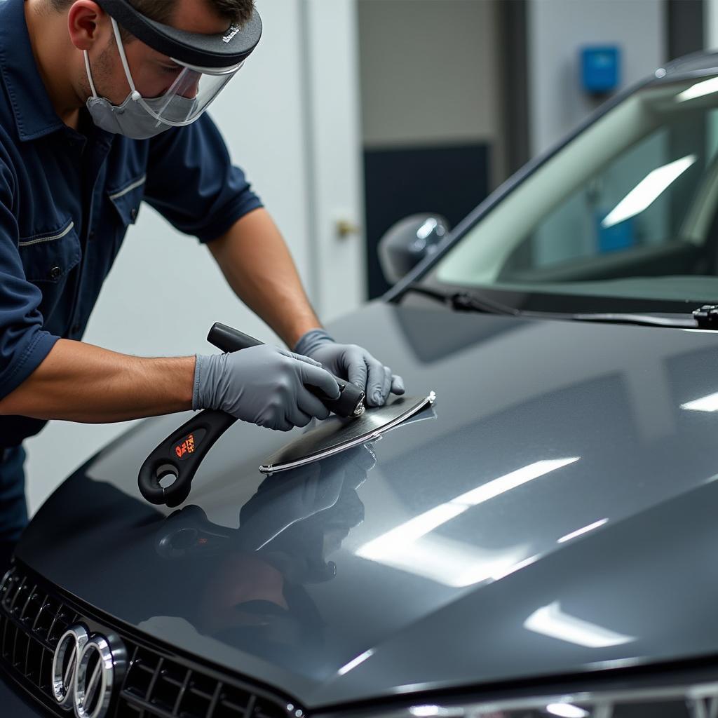 3M Certified Technician Working on a Car