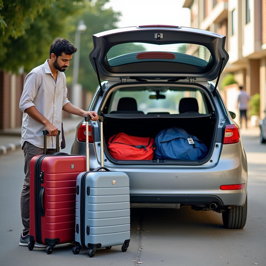 Loading Luggage for Airport Transfer in Shyamnagar