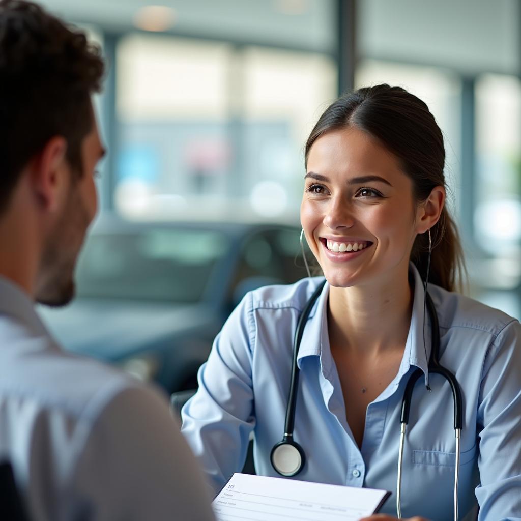 Argus Car Hire Customer Service Representative Helping Customer