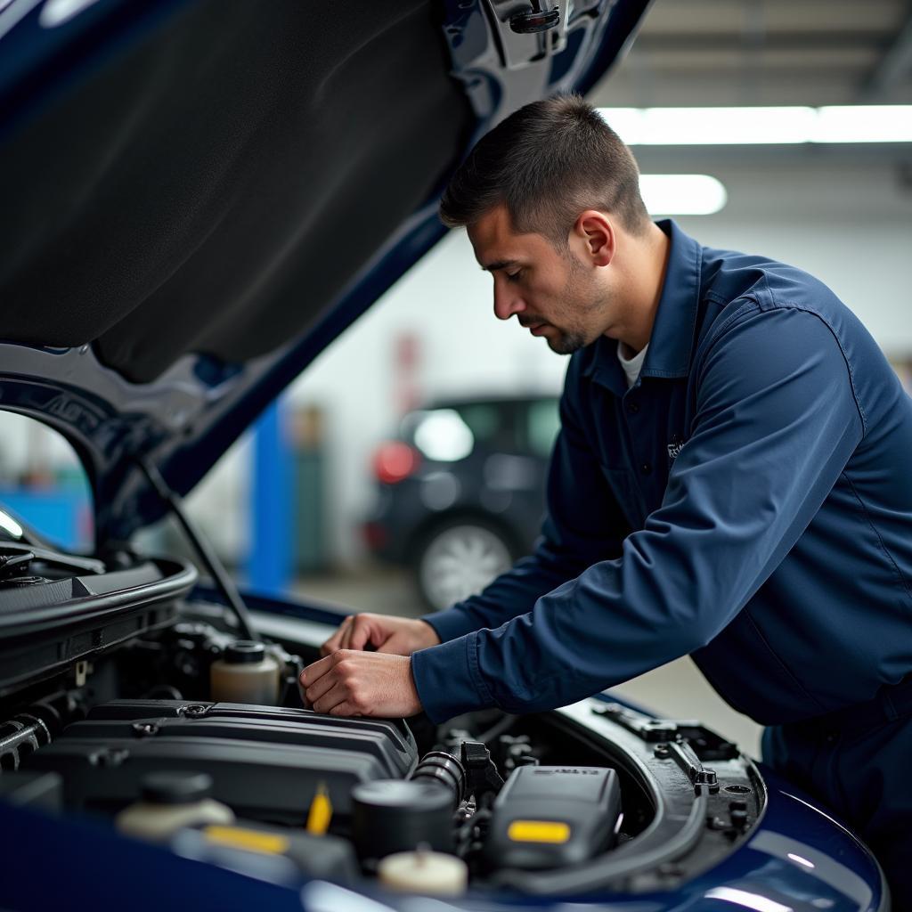 ASE Certified mechanic working in a Houston auto repair shop