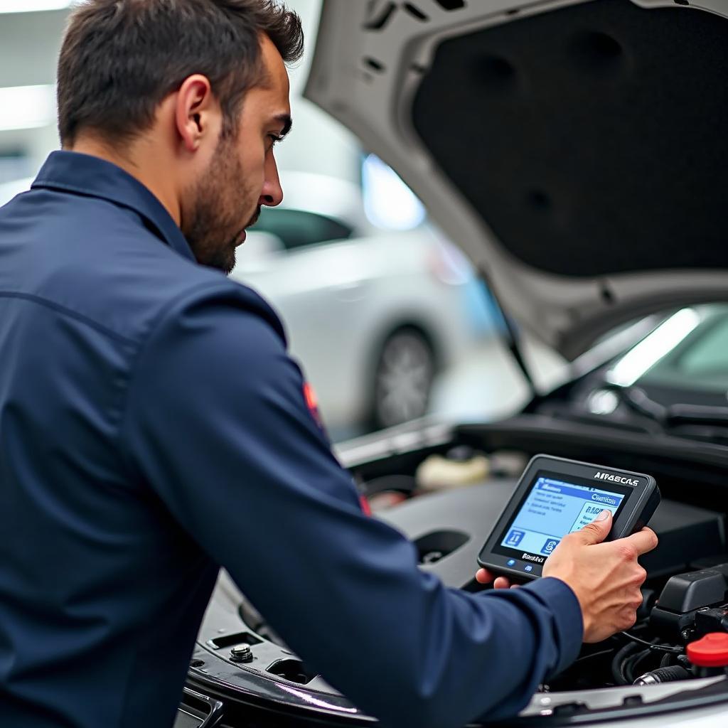 ASE Certified Technician Working on a Japanese Car