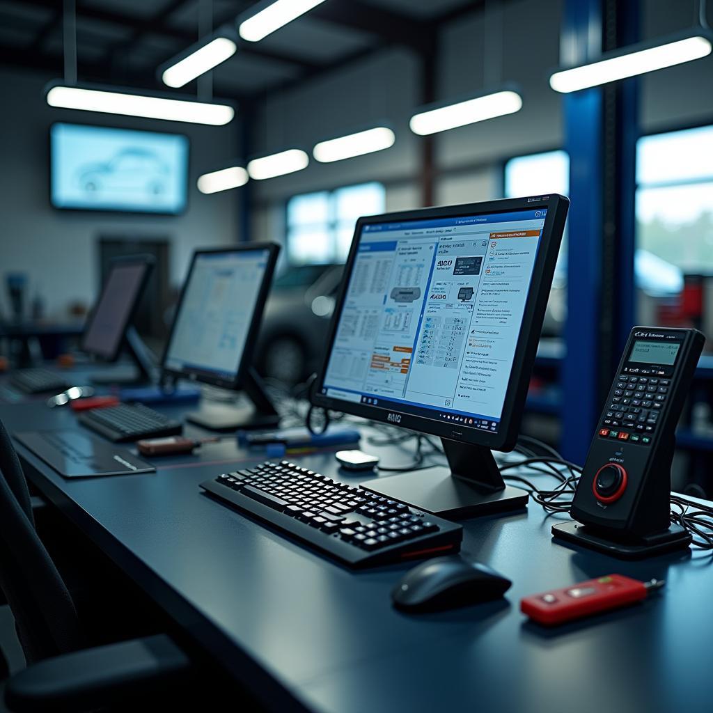 Modern Diagnostic Equipment in an Atlantic Car Service Center