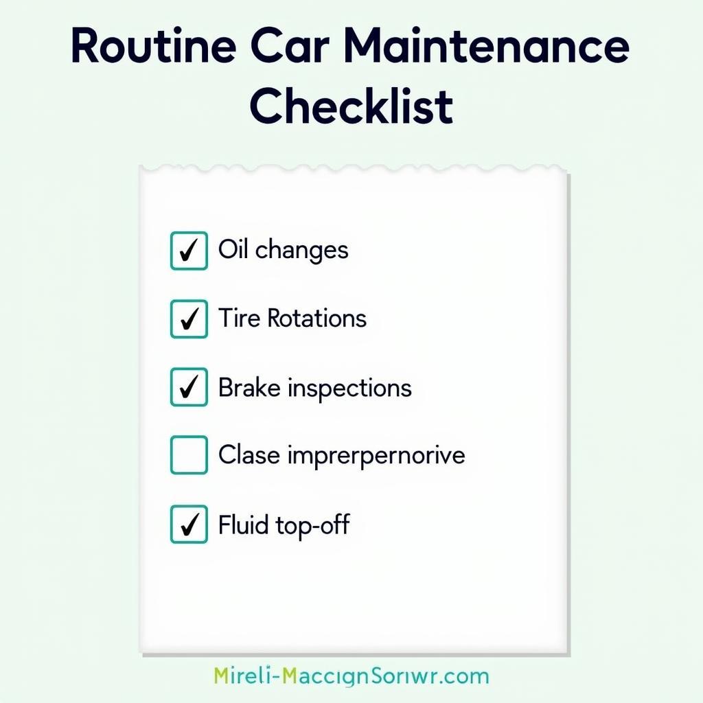 Auburn Car Service Routine Maintenance Checklist