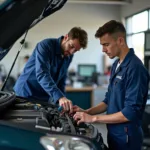 Experienced Technician Working on a Car Engine in Avadi