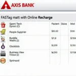 Online Recharge of Axis Bank FASTag