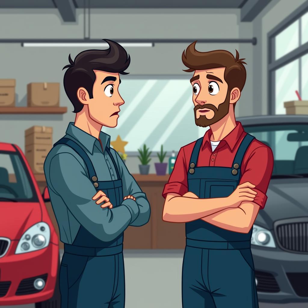 Mechanic using high-pressure sales tactics on a customer