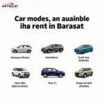 Various car rental options available in Barasat