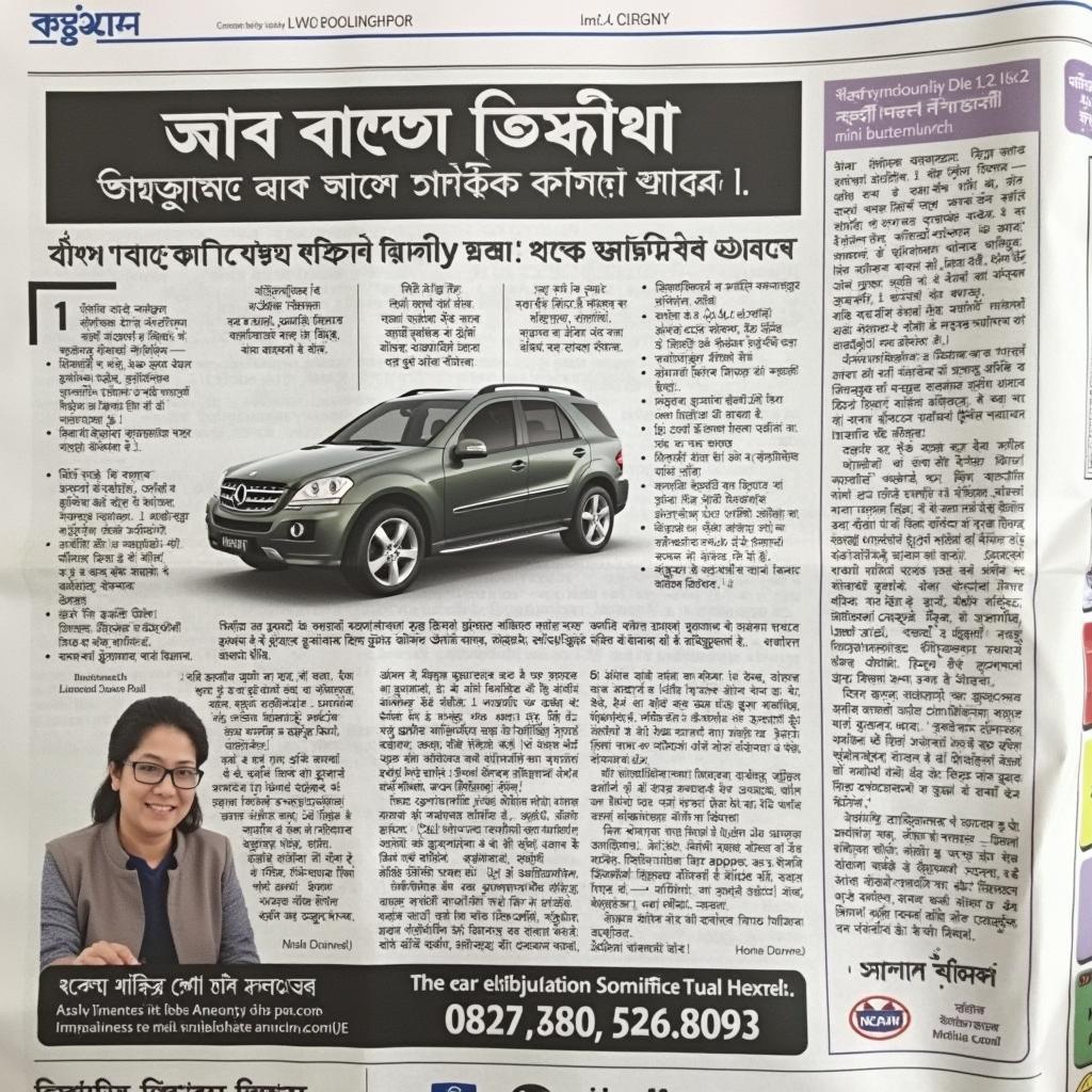 Bengali Newspaper Car Service Advertisement