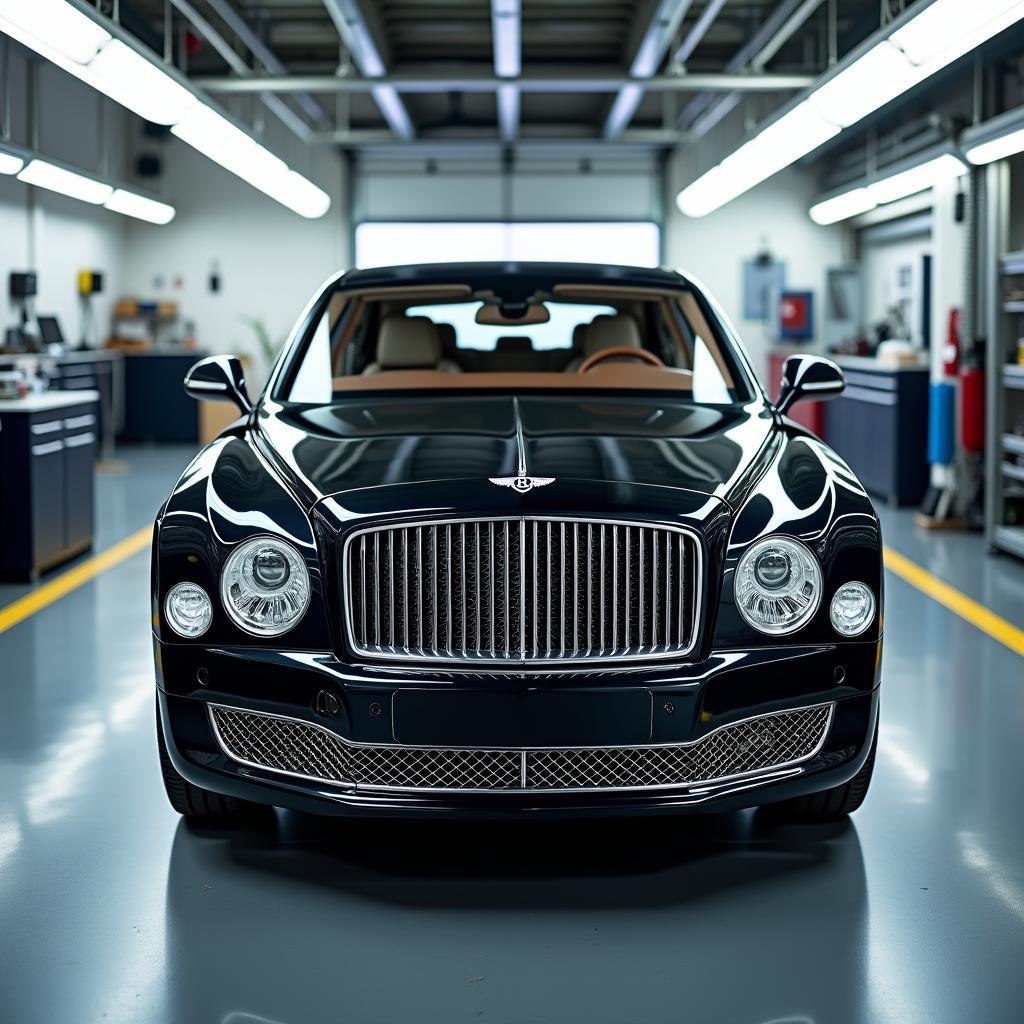 Bentley Mulsanne receiving routine maintenance