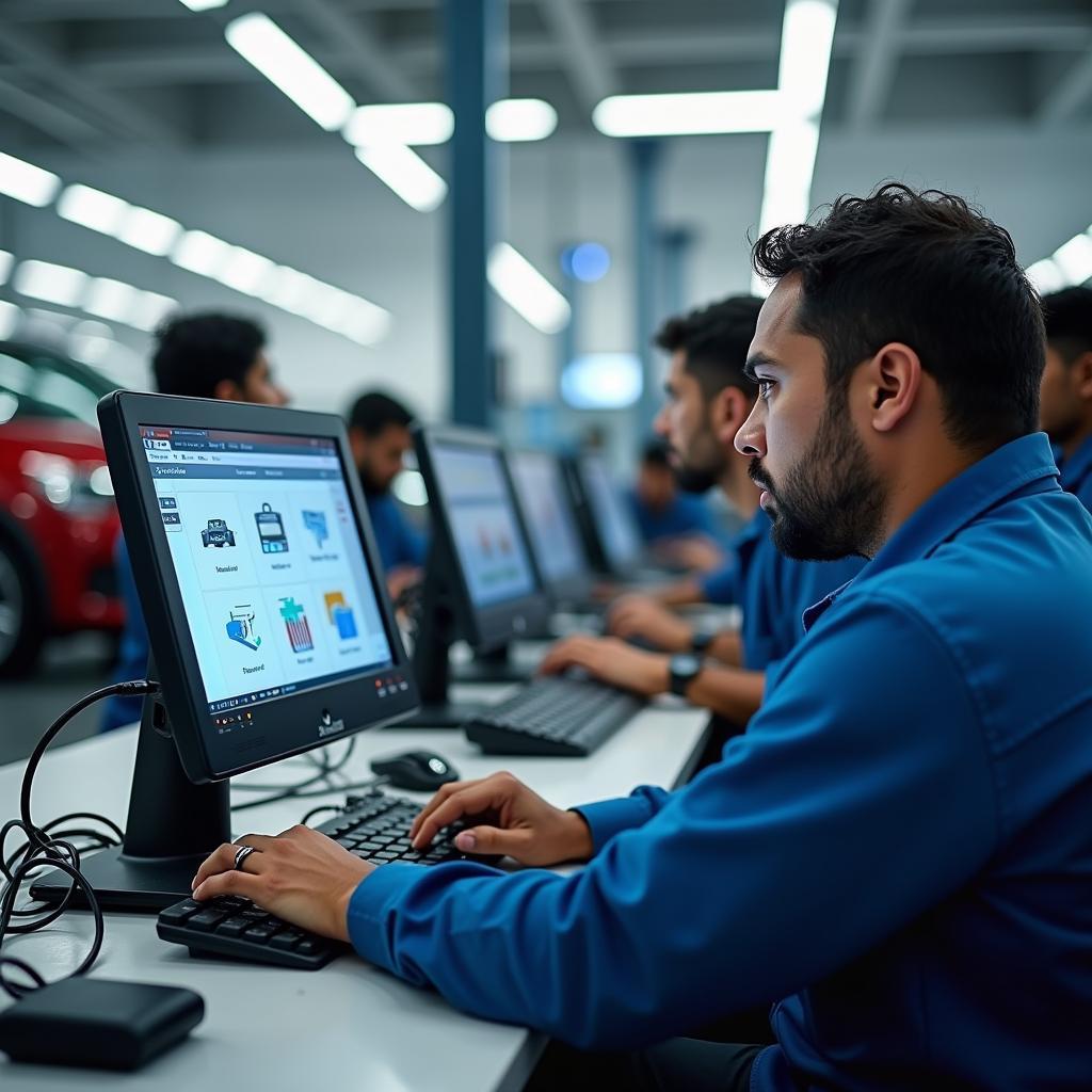 Modern Diagnostic Equipment at a Car Service Center in Vizag