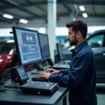 Modern Diagnostic Equipment at a Bhiwadi Car Service Center